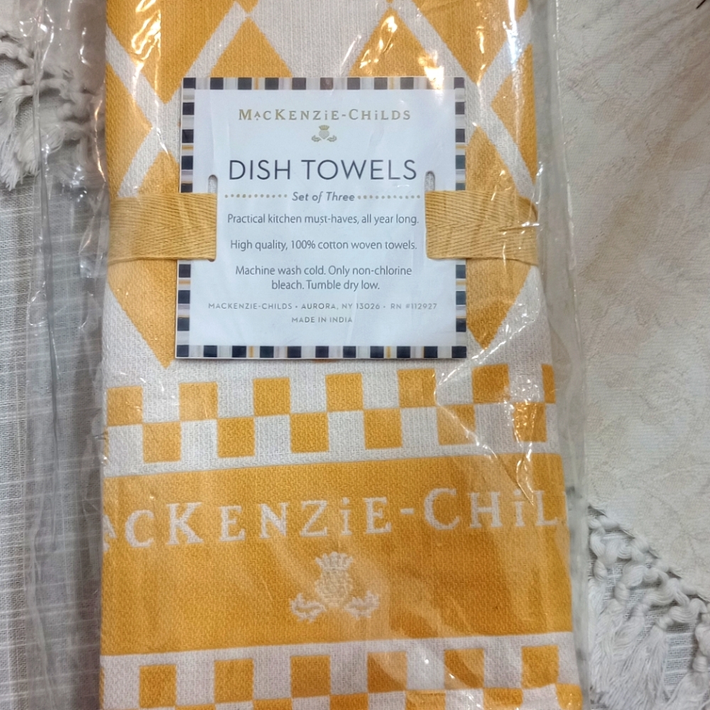 Mackenzie-Childs 3 piece Dish Towels